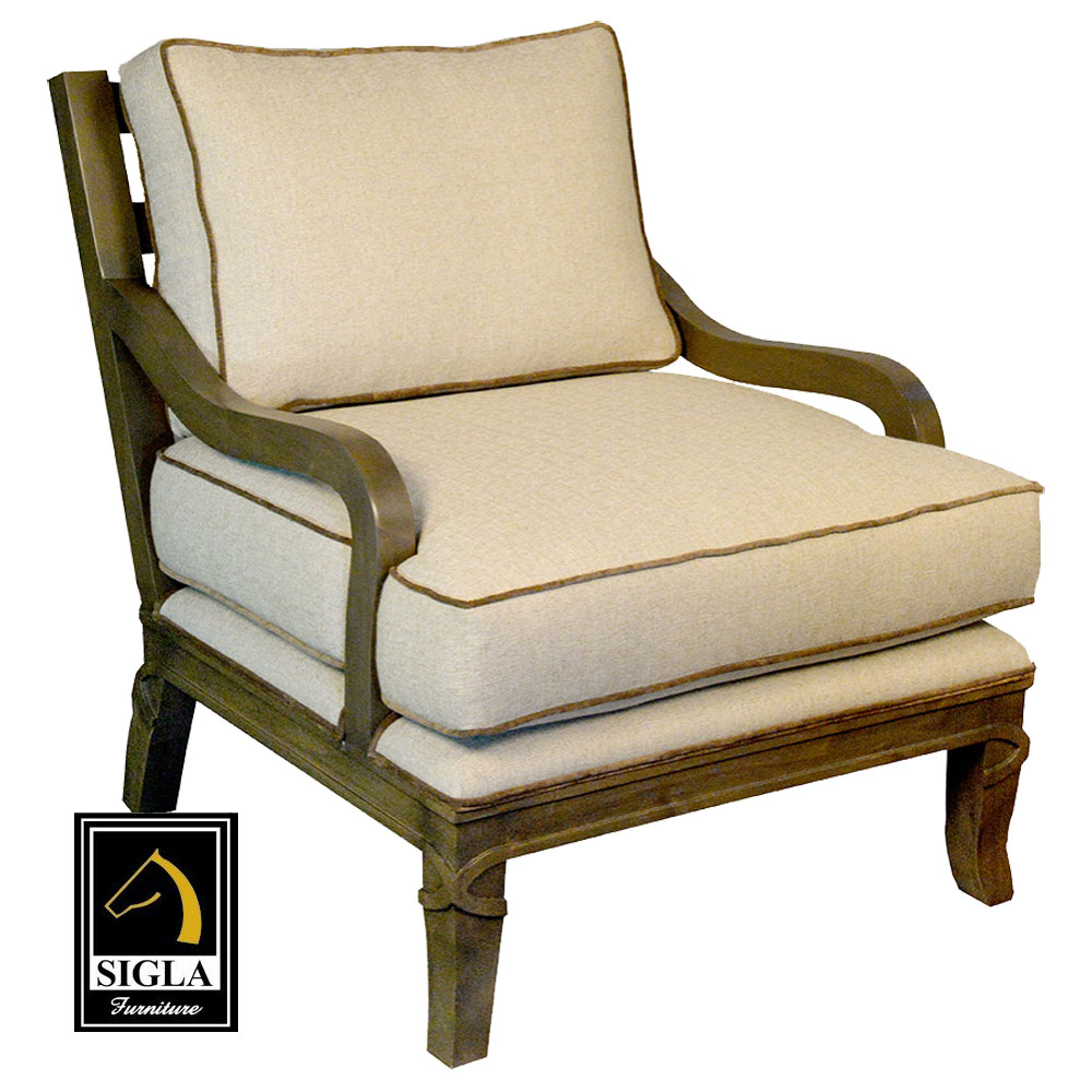 Rail Back Transitional Lounge Chair