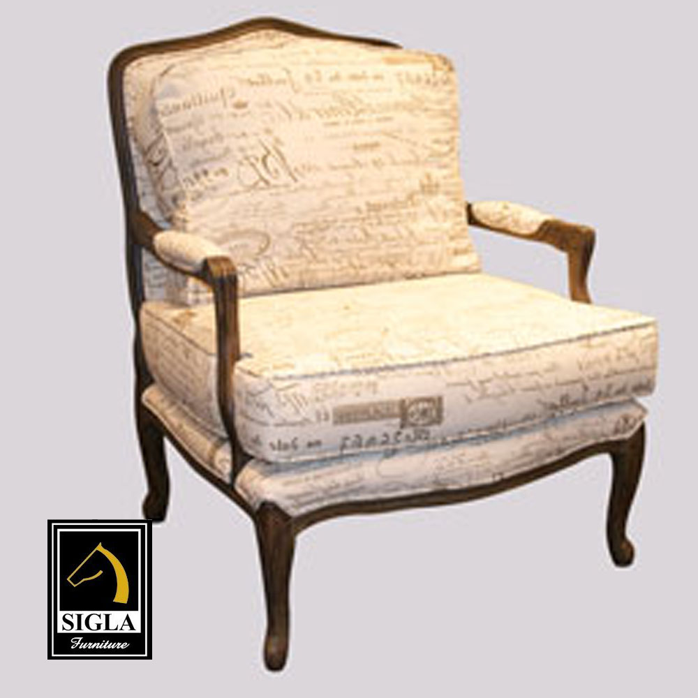 Louis XVI Traditional Lounge Chair Loose Cushion