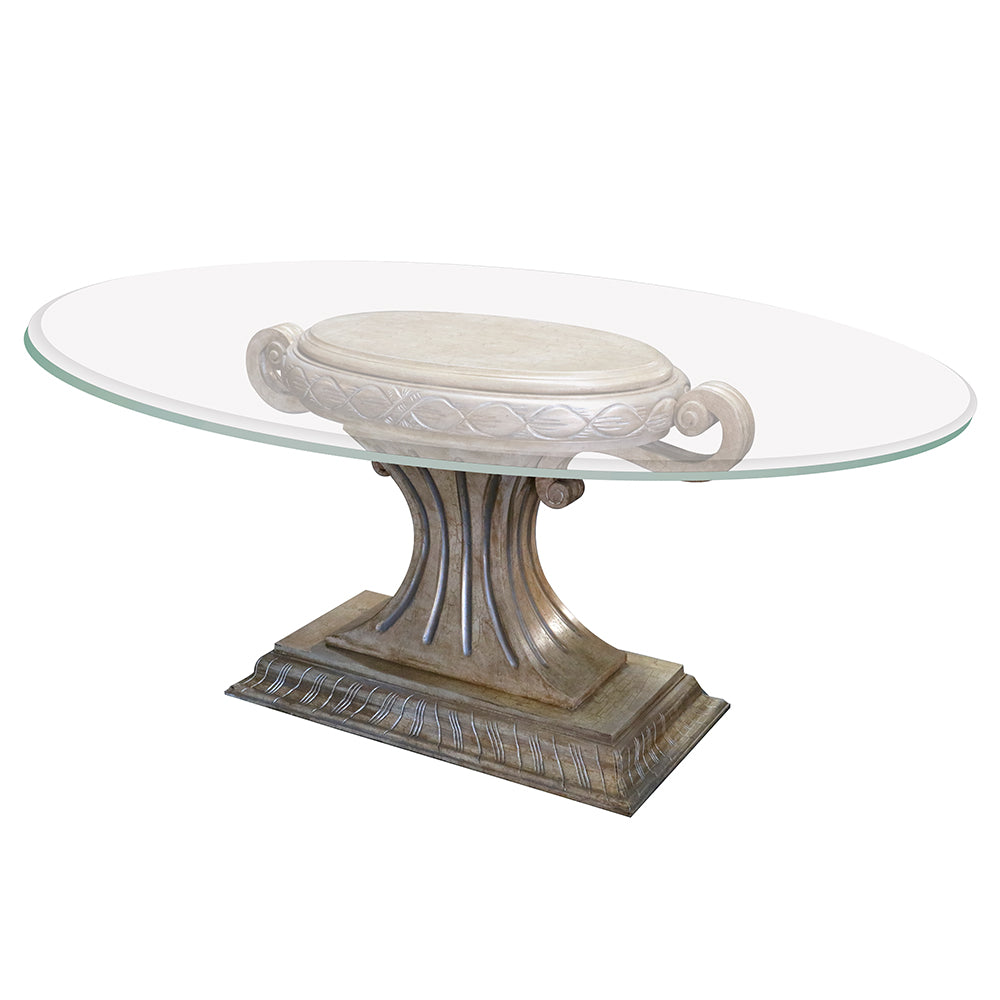Alaeddin Oval Glass Top Dining Table