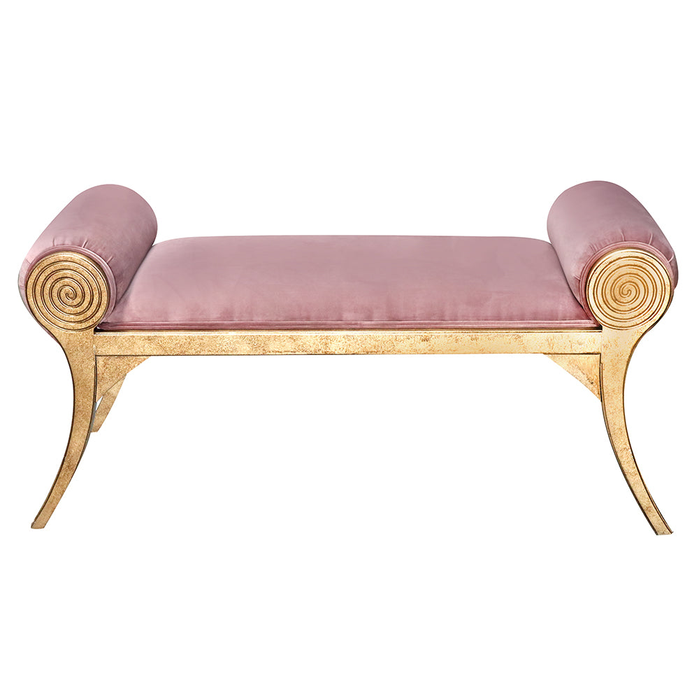 Art Deco Scroll Arm Bench