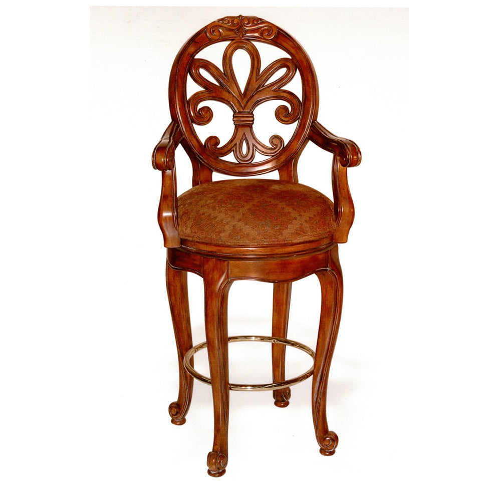 Loraine Motif Back Swivel Arm Barstool Furniture