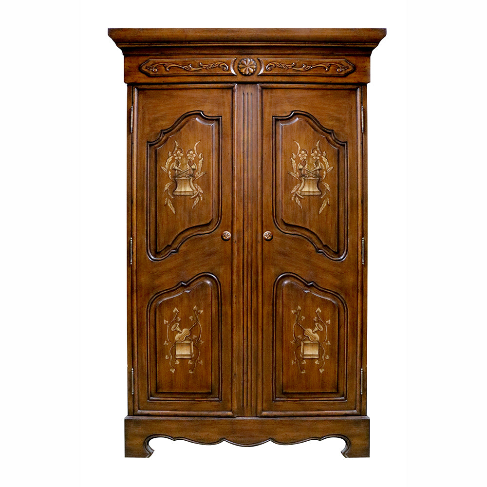 Louis XV French Provincial Armoire Cabinet