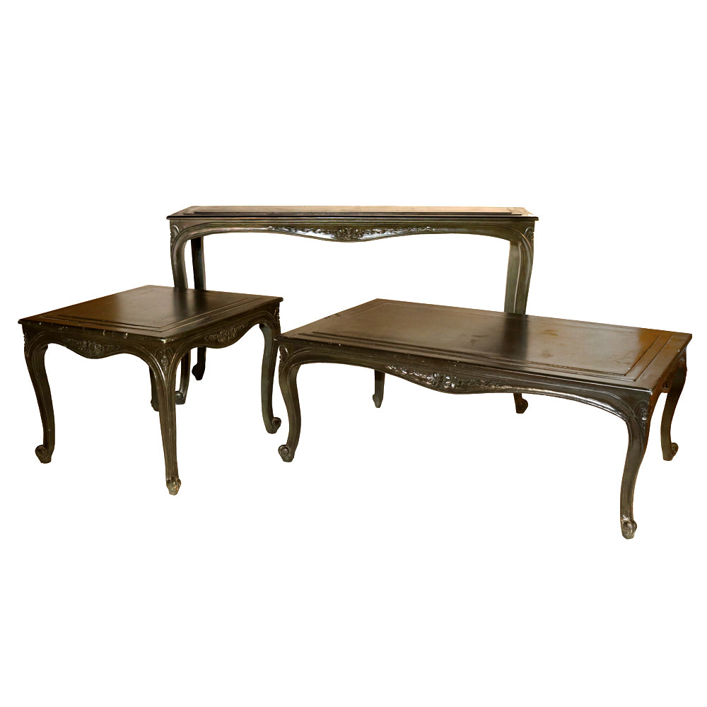 Louis XVI Dalia Wood Top Coffee Table Set