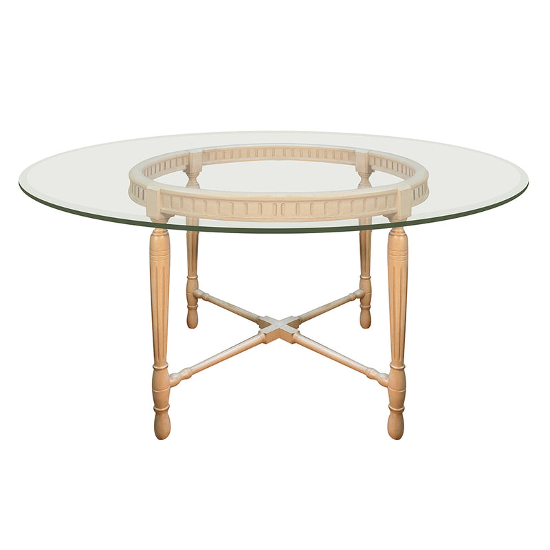 Round Mimi Country Glass Top Dining Table