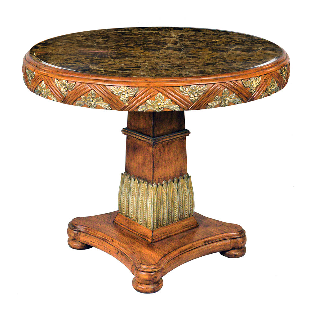 Poorya Round Louis X Accent Table Marble Top