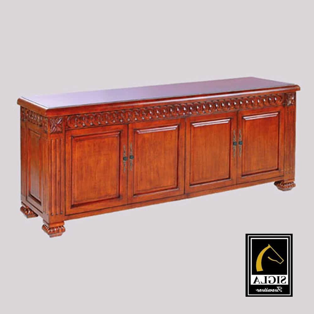 Roman Transitional Buffet Case Good Furniture