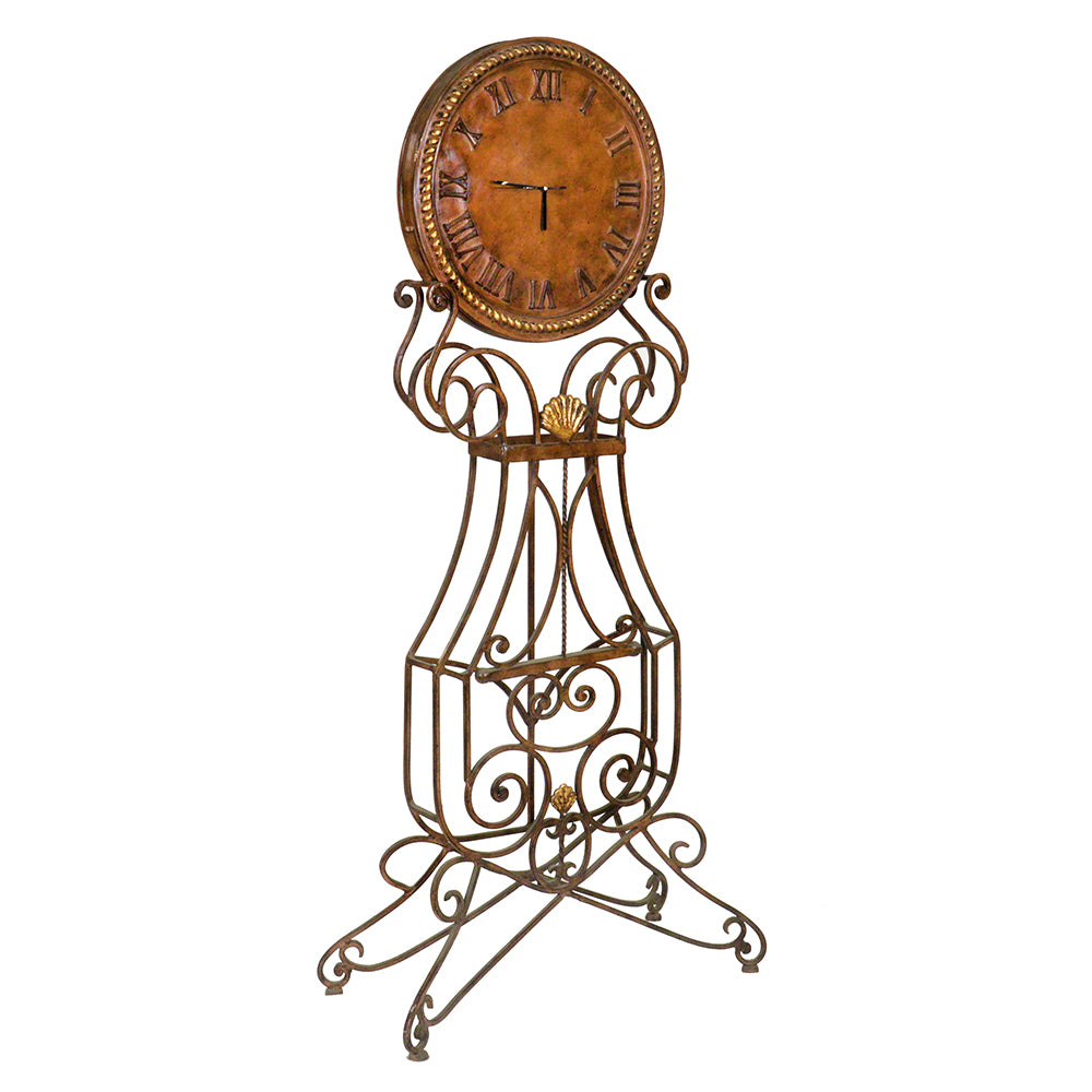 Round Clock on Metal Stand