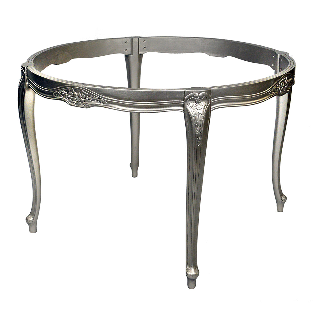 Round Louis XV Glass Top Dining Table