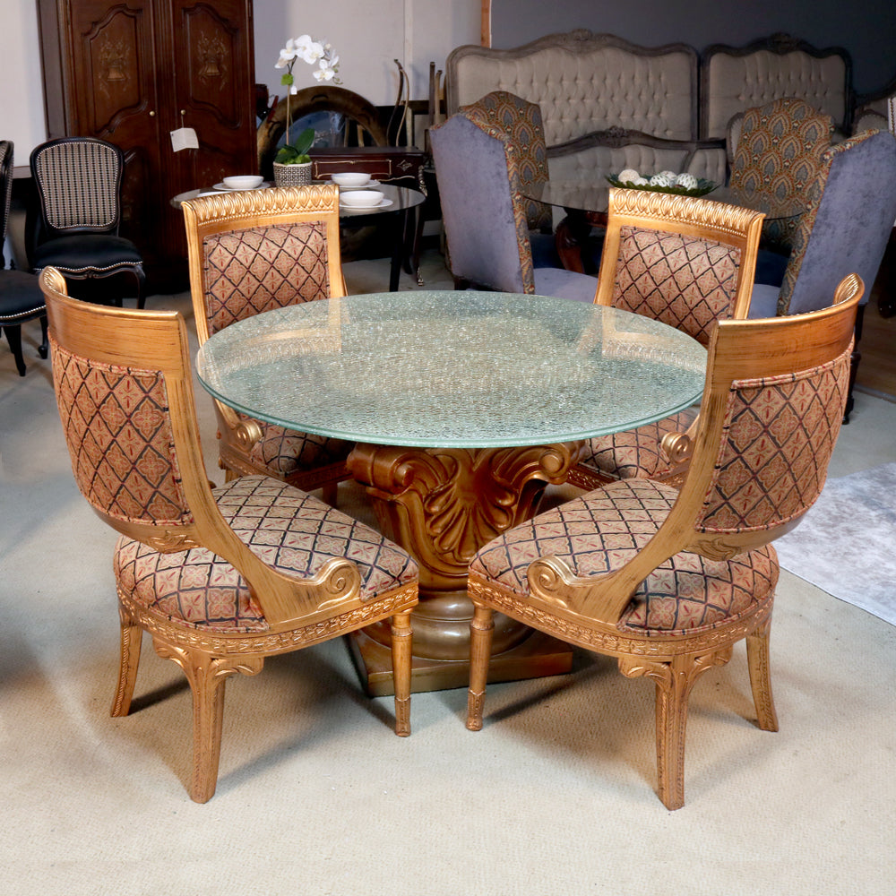 Salvador 5 Piece Glass Top Dining Set