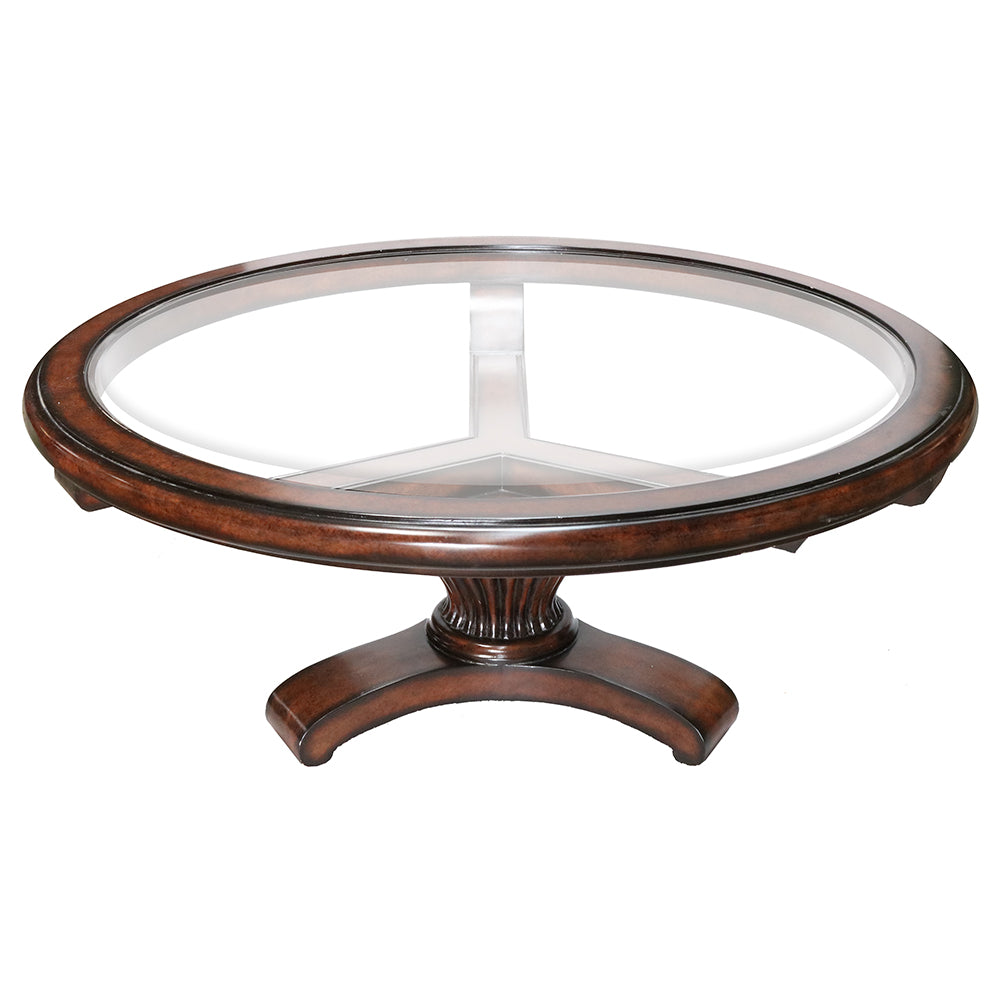 Trillium Glass-Top Transitional Coffee Table