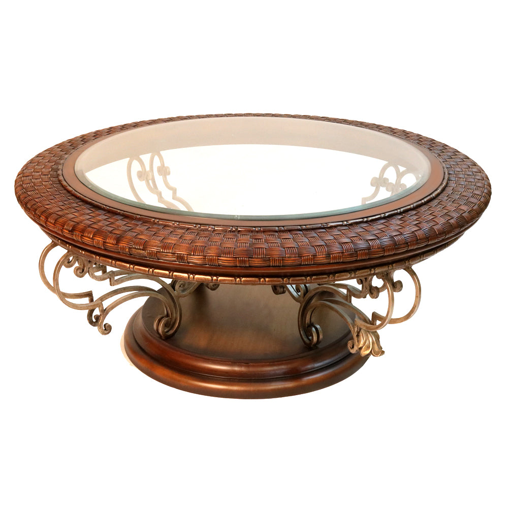 Baloo Round Glass Top Coffee Table