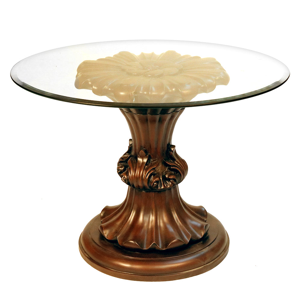 Round Fiore Dining Glass Top Table