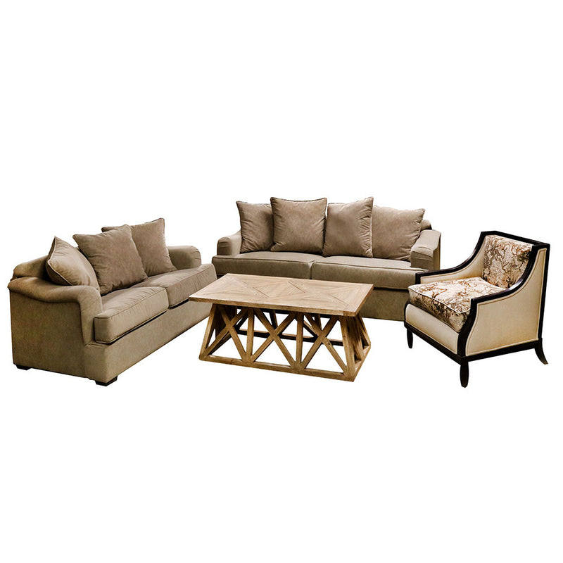 Four Piece Fully Upholstered Sofa Set Furniture
