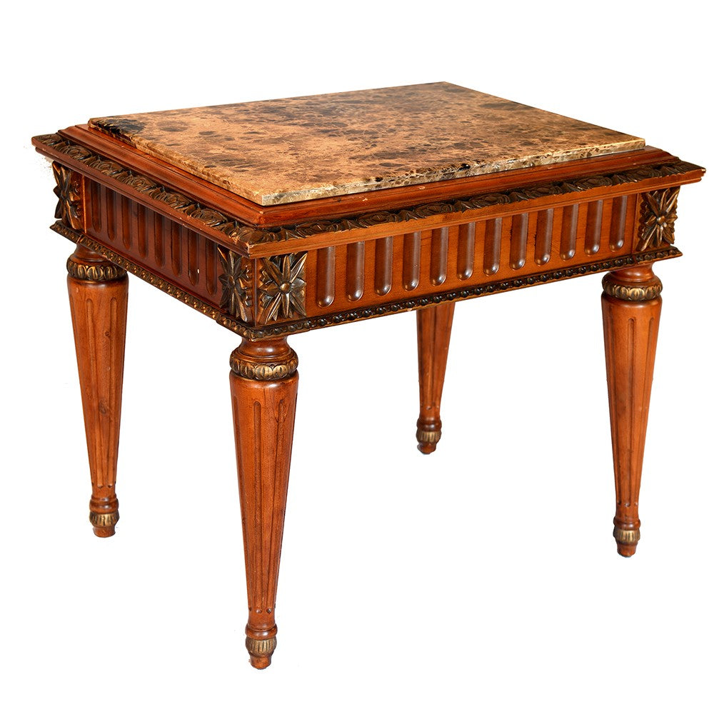 Louis XV Stone Top End Table