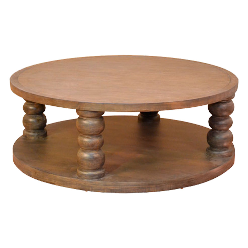 Tuscan Hill Wood Top Coffee Table Round