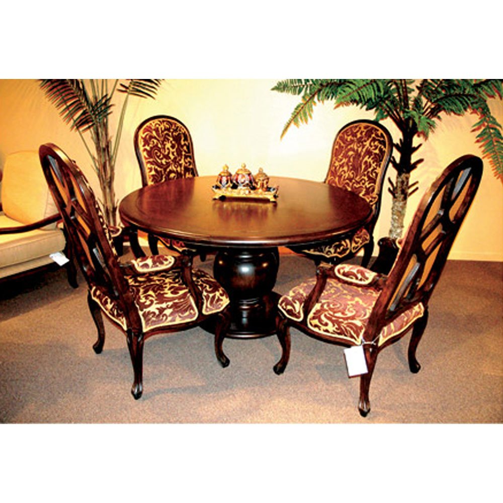 5 Piece Wood Back Transitional Set Glass Top_S831SET-2