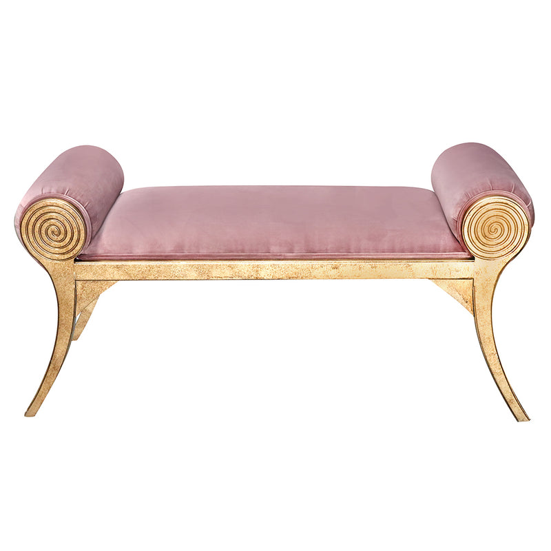 Art Deco Scroll Arm Bench