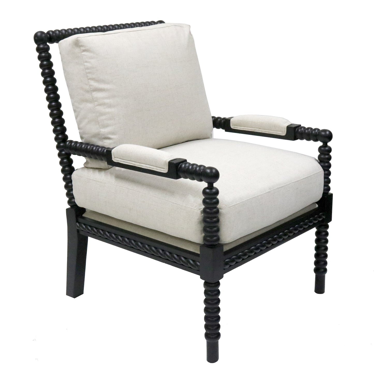 Bobbin Twister Transitional Lounge Chair Furniture