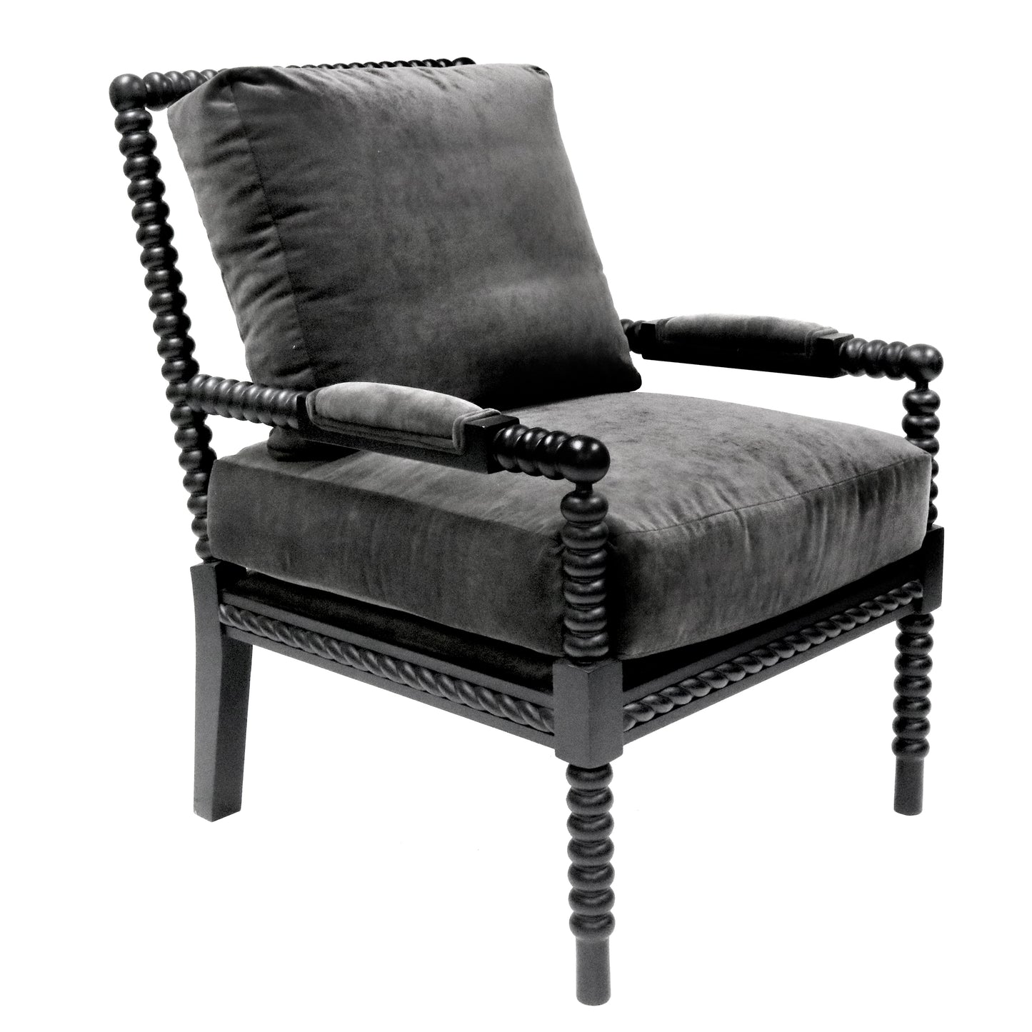 Bobbin Twister Transitional Lounge Chair Furniture