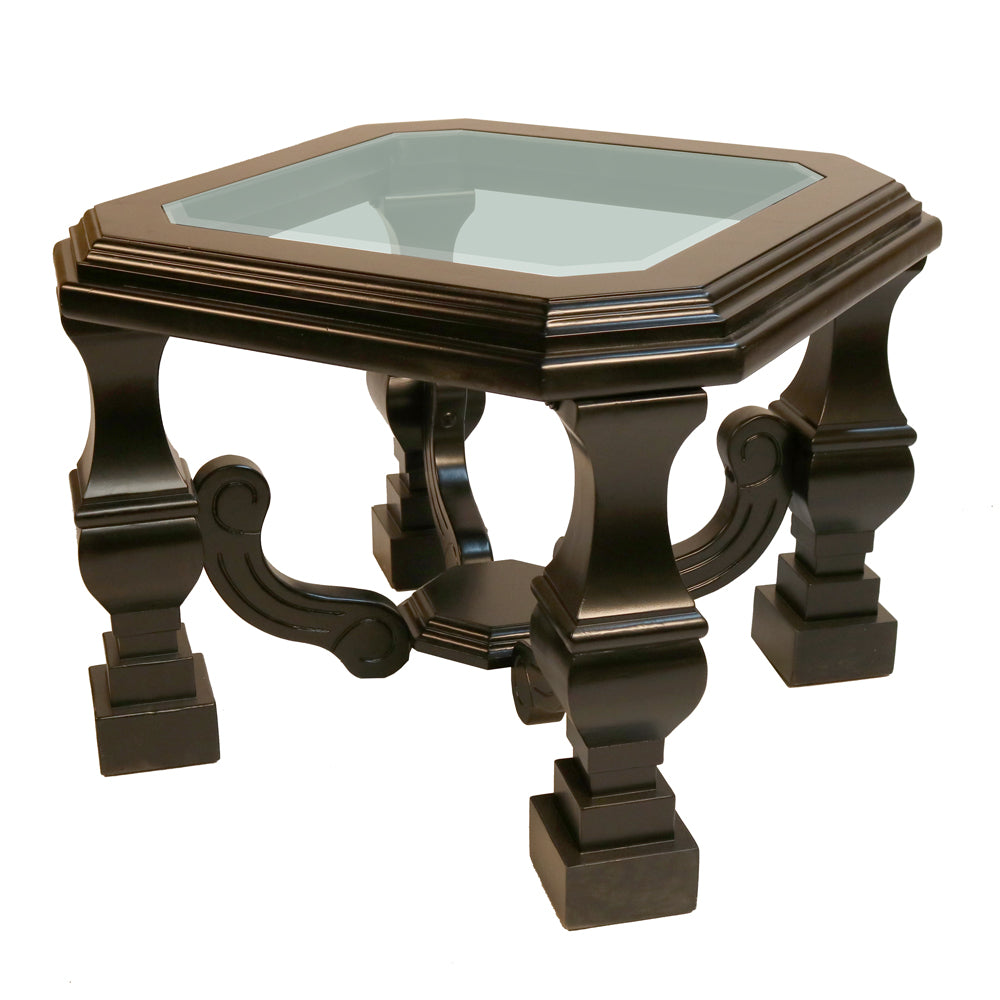 Clean Transitional Glass Top End Table S1020ET-1