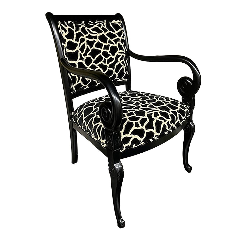 French Restoration Snail Accent Arm Chair