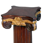 Greek Column Glass Top Round Table