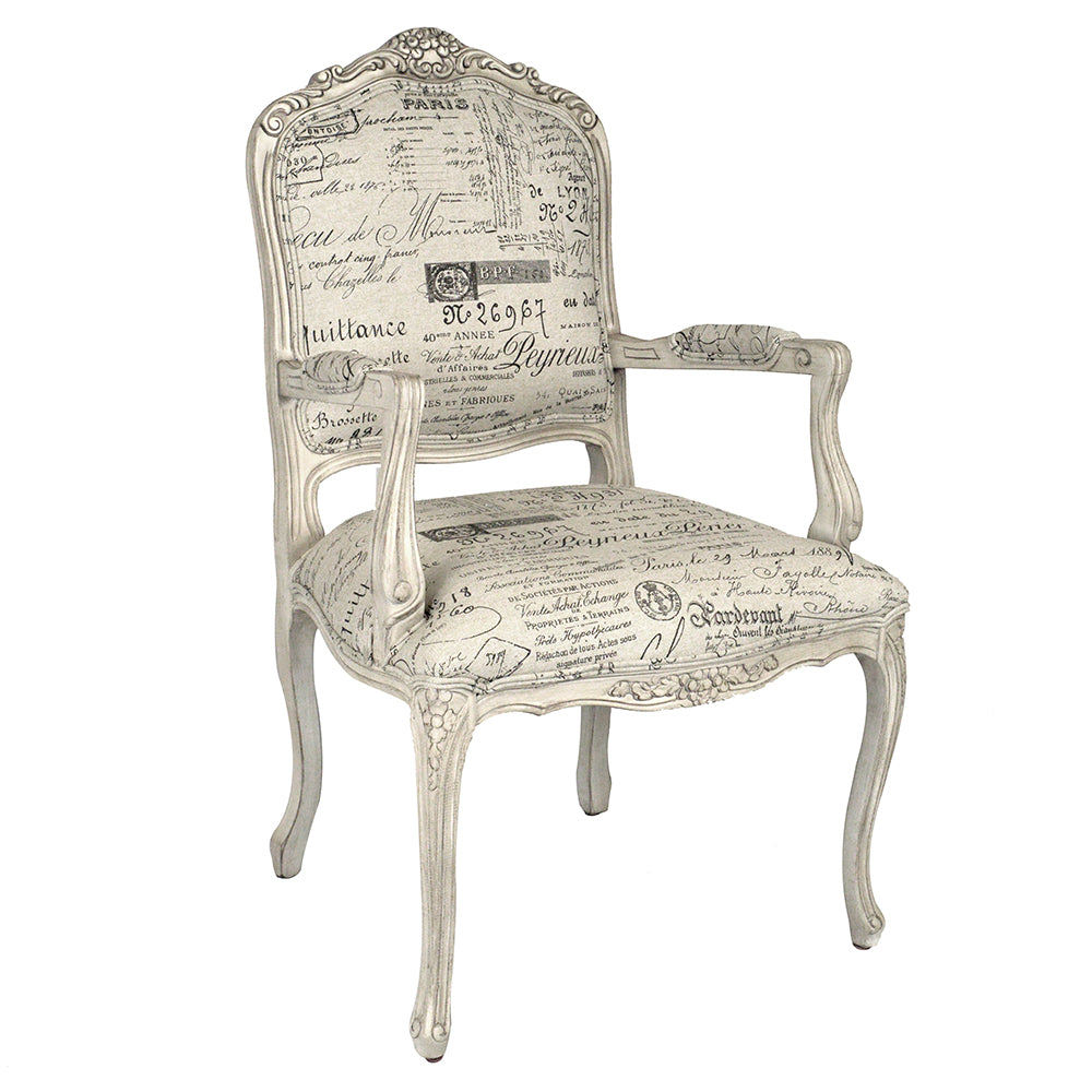 Louis XV Vintage Arm Chair With Motif Furniture
