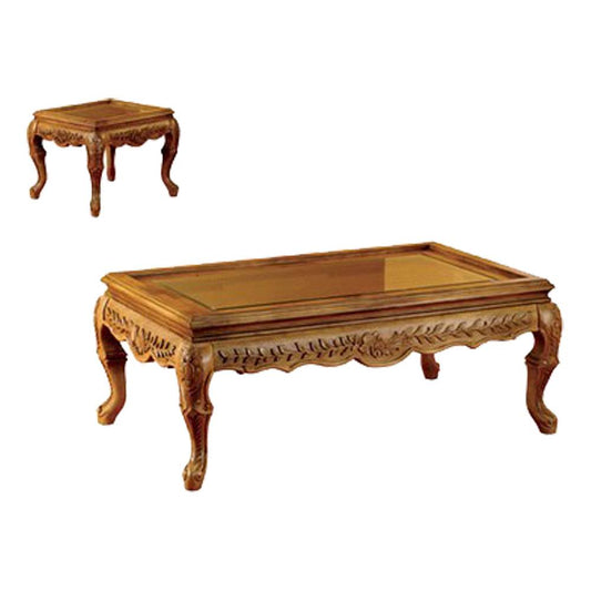 Louis XVI Glass Top Coffee Table S1001CT-1