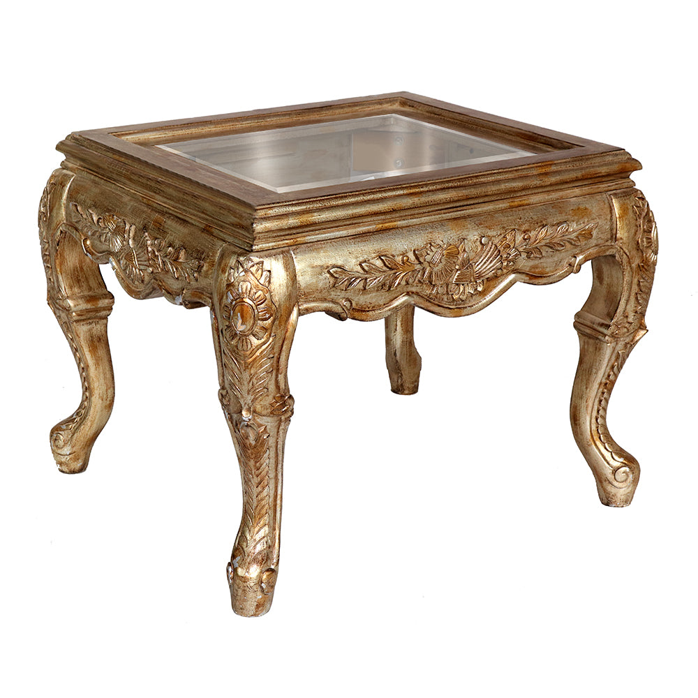 Louis XVI Glass Top End Table S1001ET-1