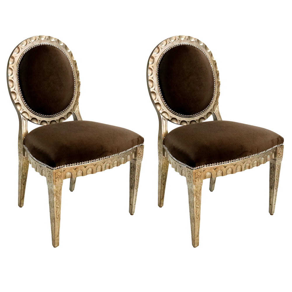 Louis XVI Carved Oval Back Dining Chair
