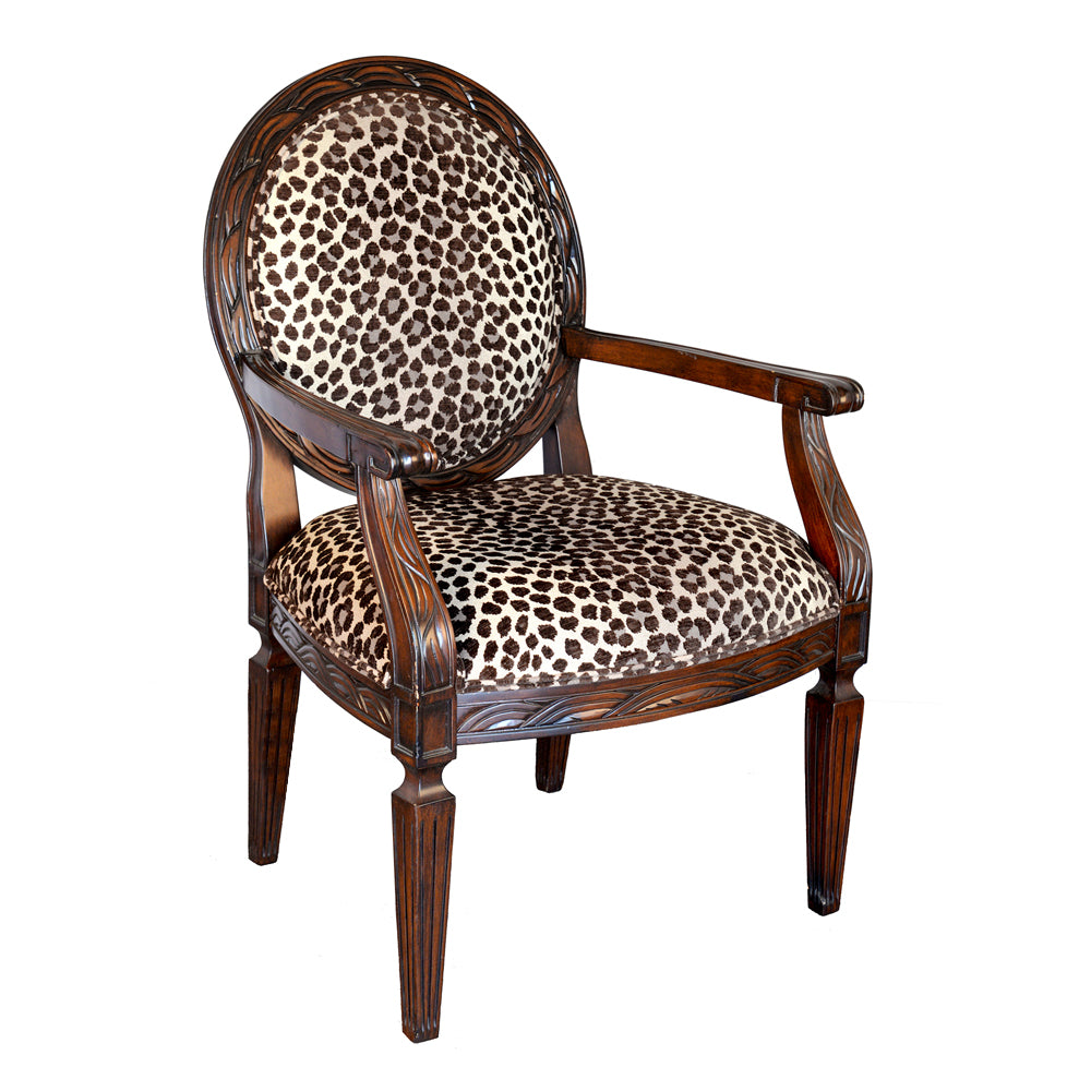 Louis XVII Oval Back Accent Arm Chair
