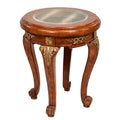 Magan Traditional Glass Top Accent Table
