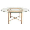 Round Mimi Country Glass Top Dining Table