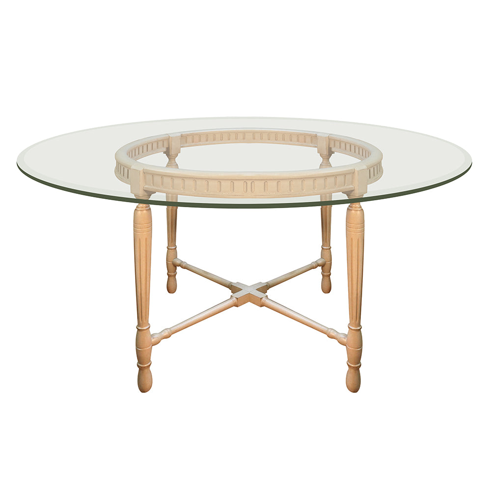 Round Mimi Country Glass Top Dining Table