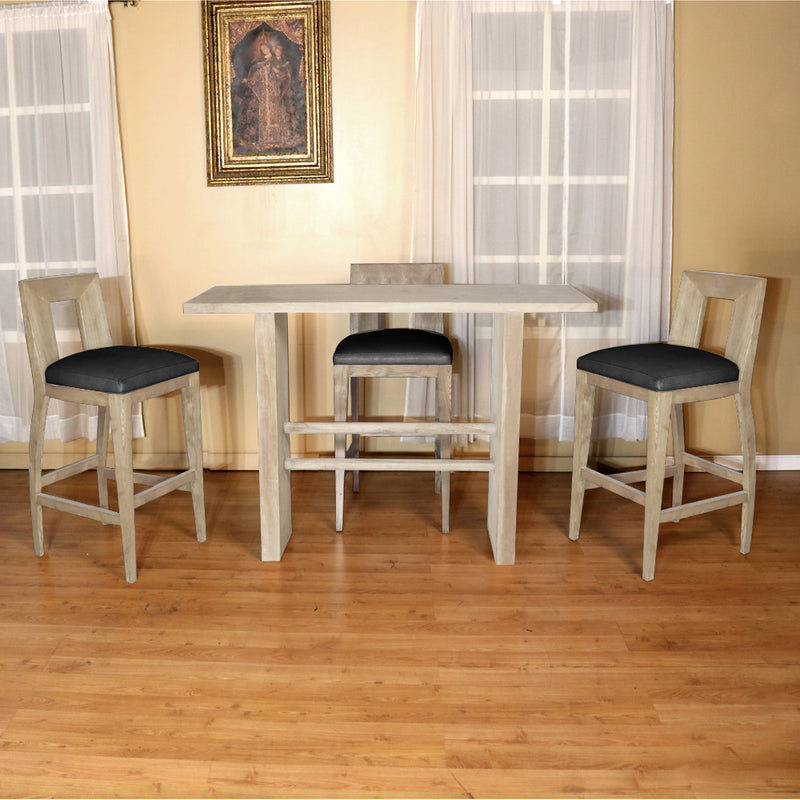 Modern Solid Wood Designer Barstool Set