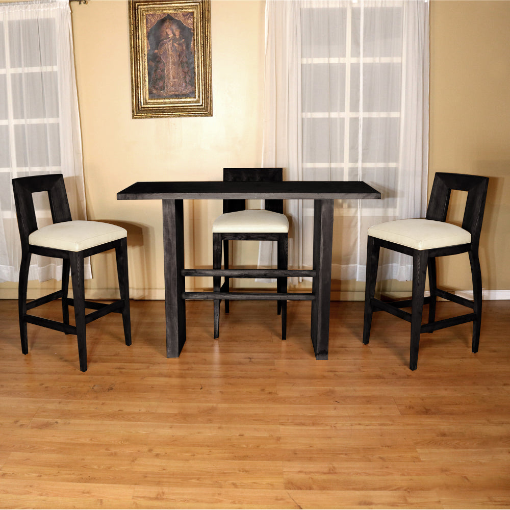 Modern Solid Wood Designer Barstool Set