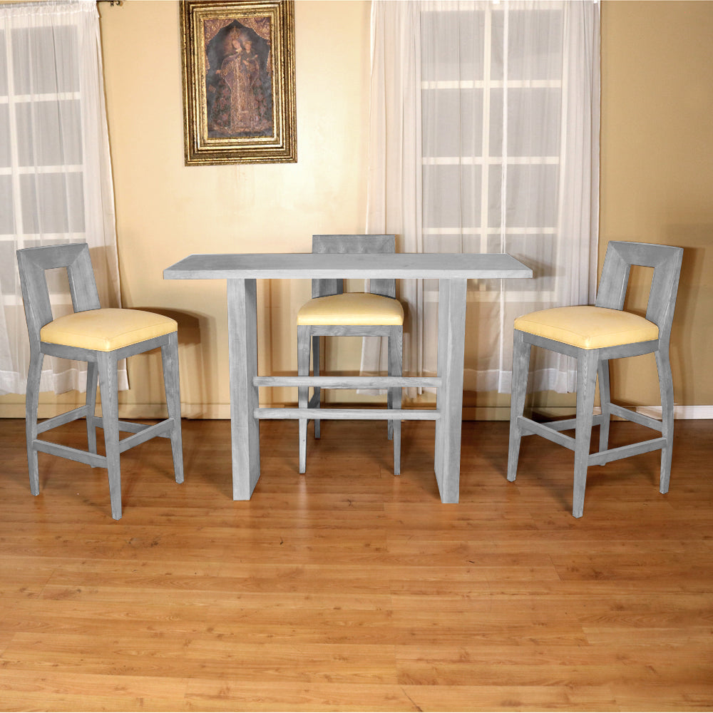 Modern Solid Wood Designer Barstool Set