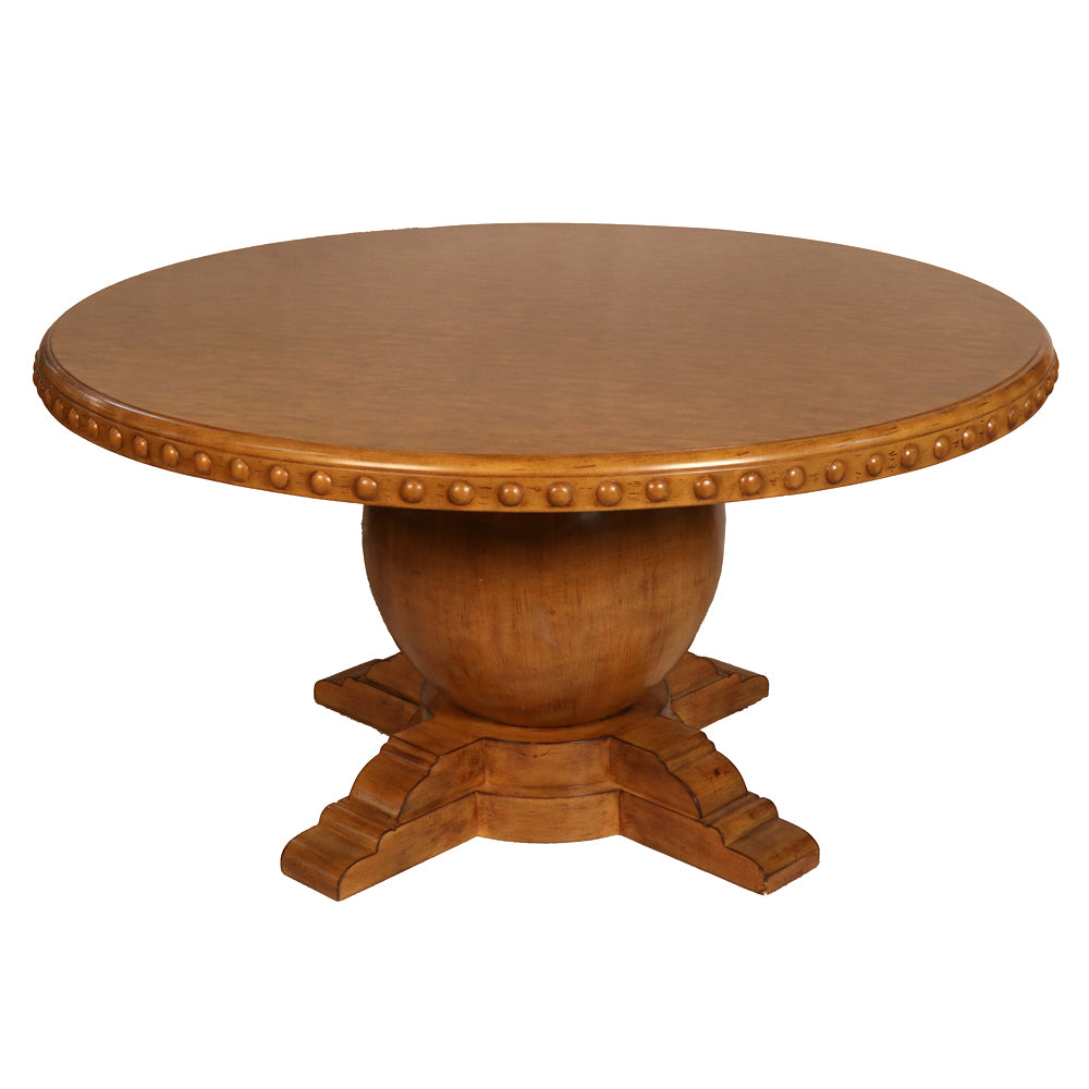 Round Wood Top Traditional Dining Table