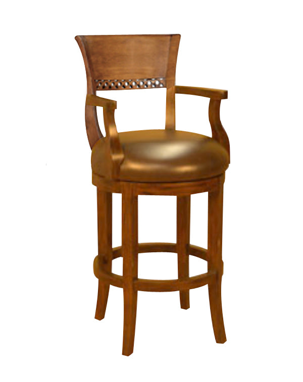 Italian Swivel Biedermeier Arm Barstool