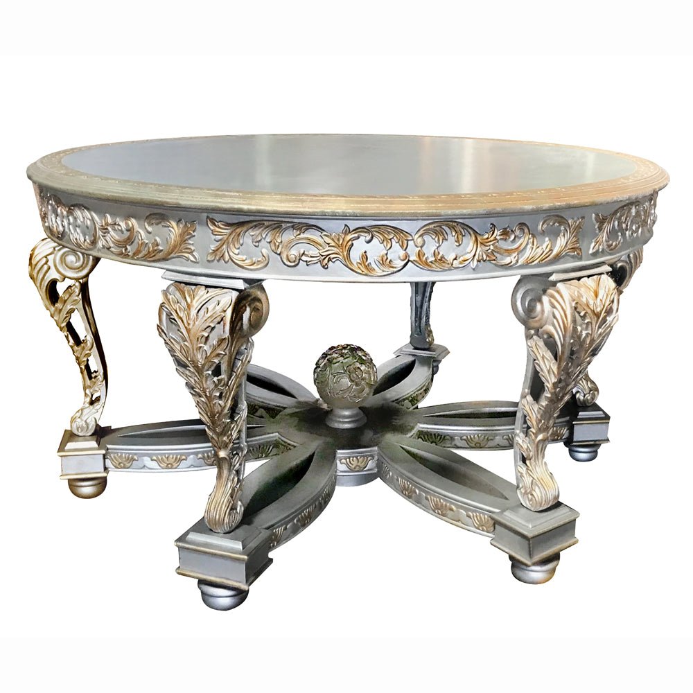 Ana Round Wood Top Traditional Entry Table_S200T_1