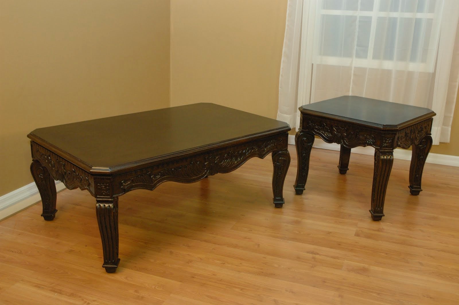 Anna Wood Top Coffee Table End Table_S383CTSET-1-1