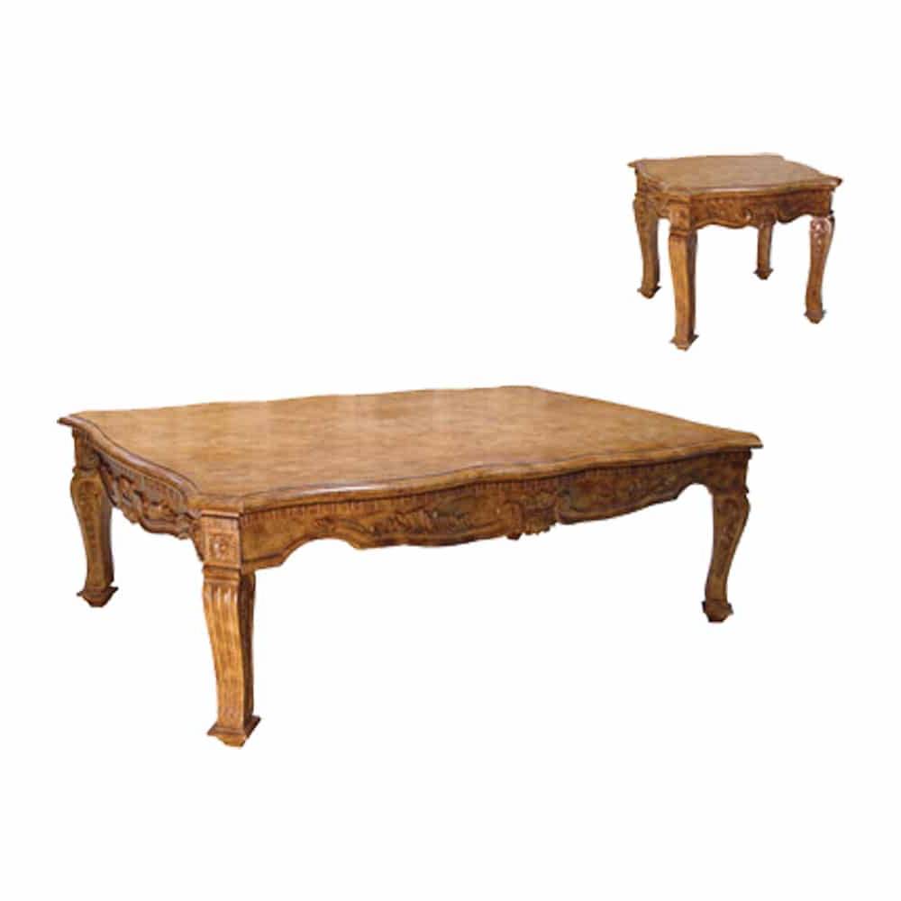 Anna Wood Top Coffee Table End Table_S383CTSET-1
