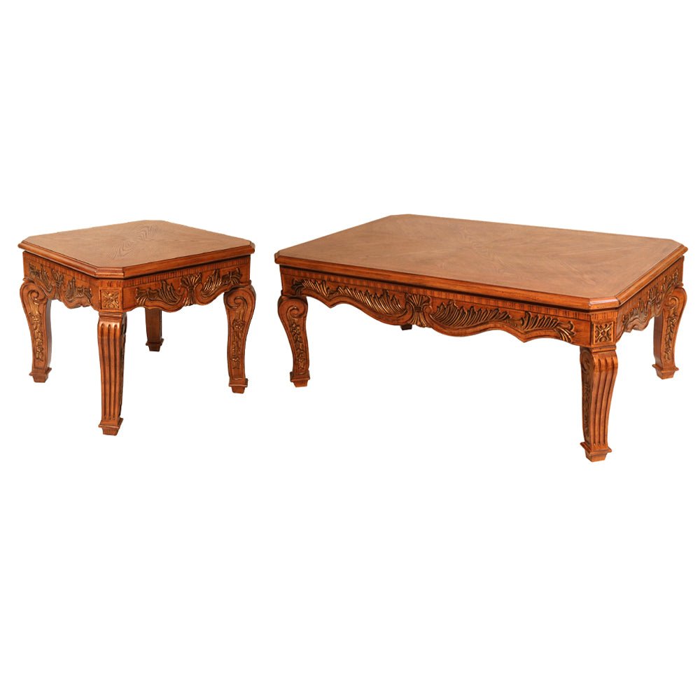 Anna Wood Top Coffee Table End Table_S383CTSET-2