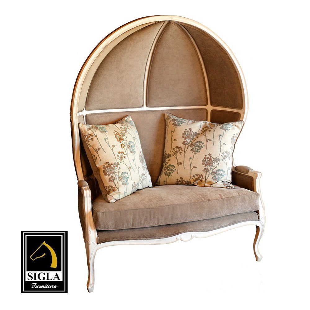 Balloon Hood Throne Loveseat Vintage Furniture_S886L_1