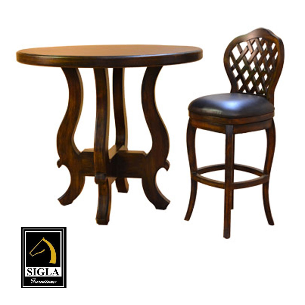 Bar Table with Swivel Bar Stool Furniture