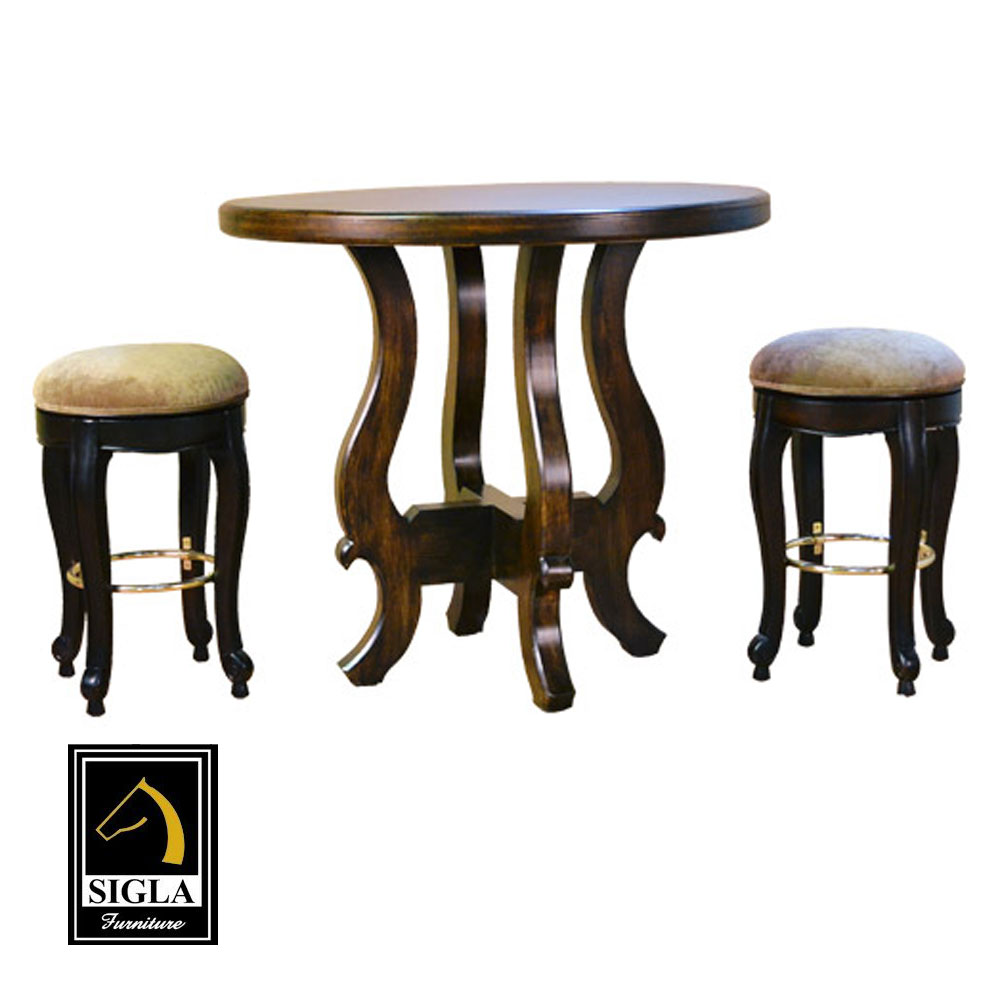 Bar Table with Swivel Bar Stool Furniture
