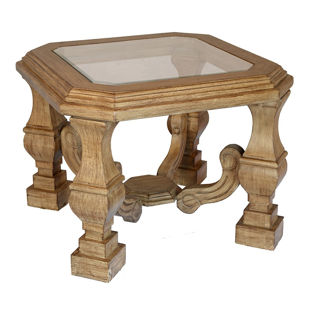 Clean Transitional Glass Top End Table S1020ET-1
