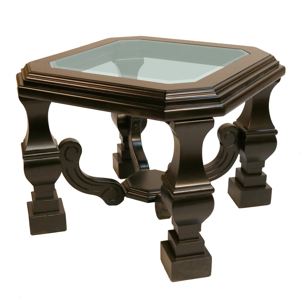 Clean Transitional Glass Top End Table S1020ET - 1_S1020ET-2_2
