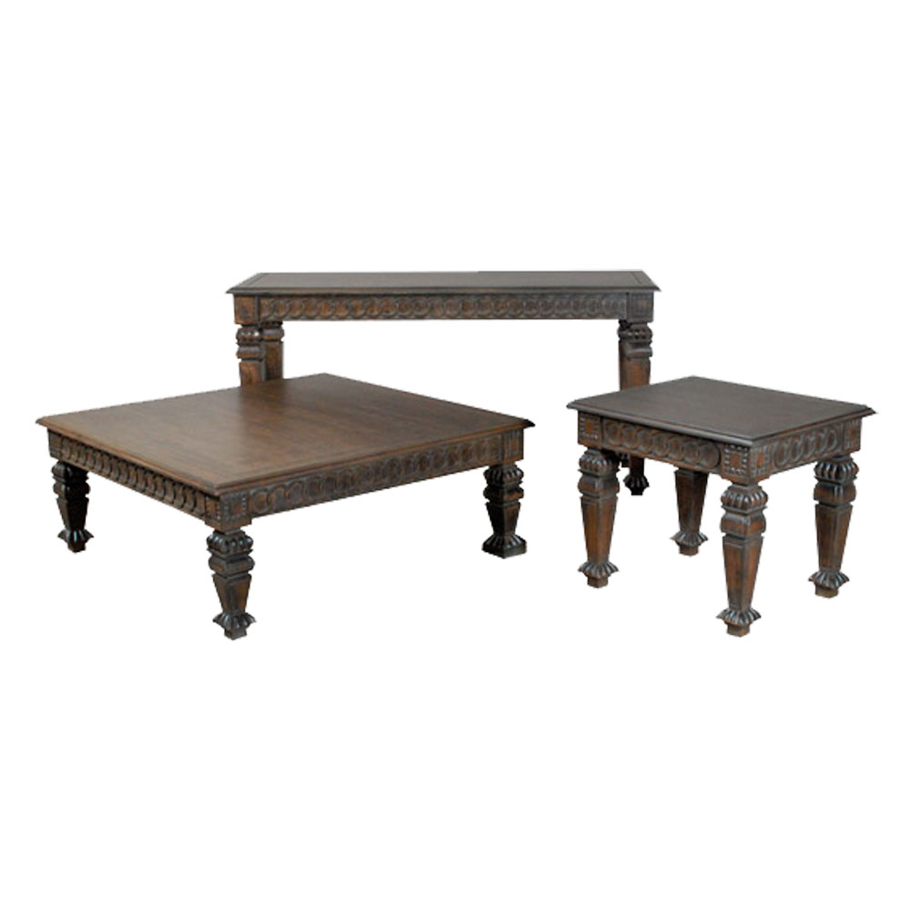 Louis XV Wood Top Coffee Table SET