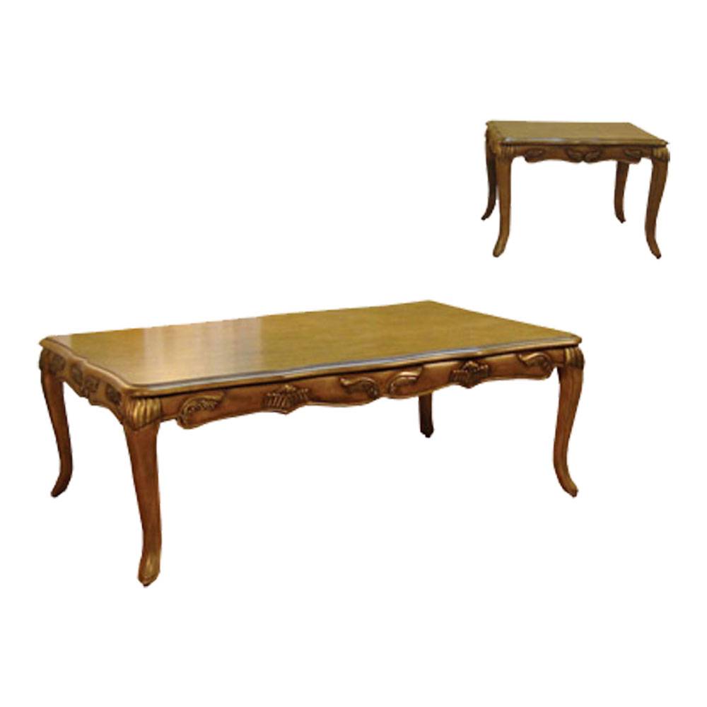 Collette Wood Top Coffee Table SET